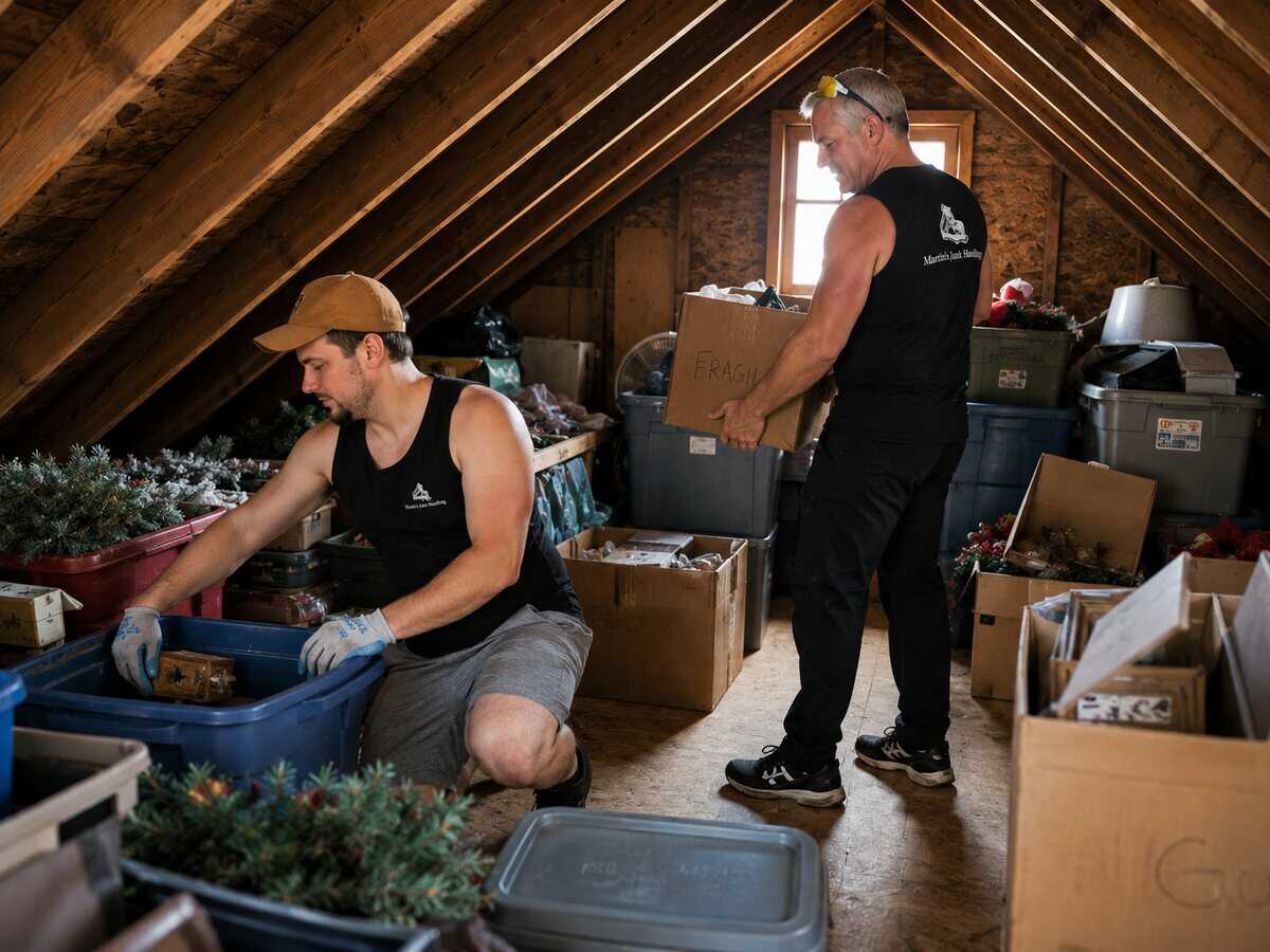 Junk removal crew at work in Clackamas, OR for Martin's Junk Hauling & Recycling
