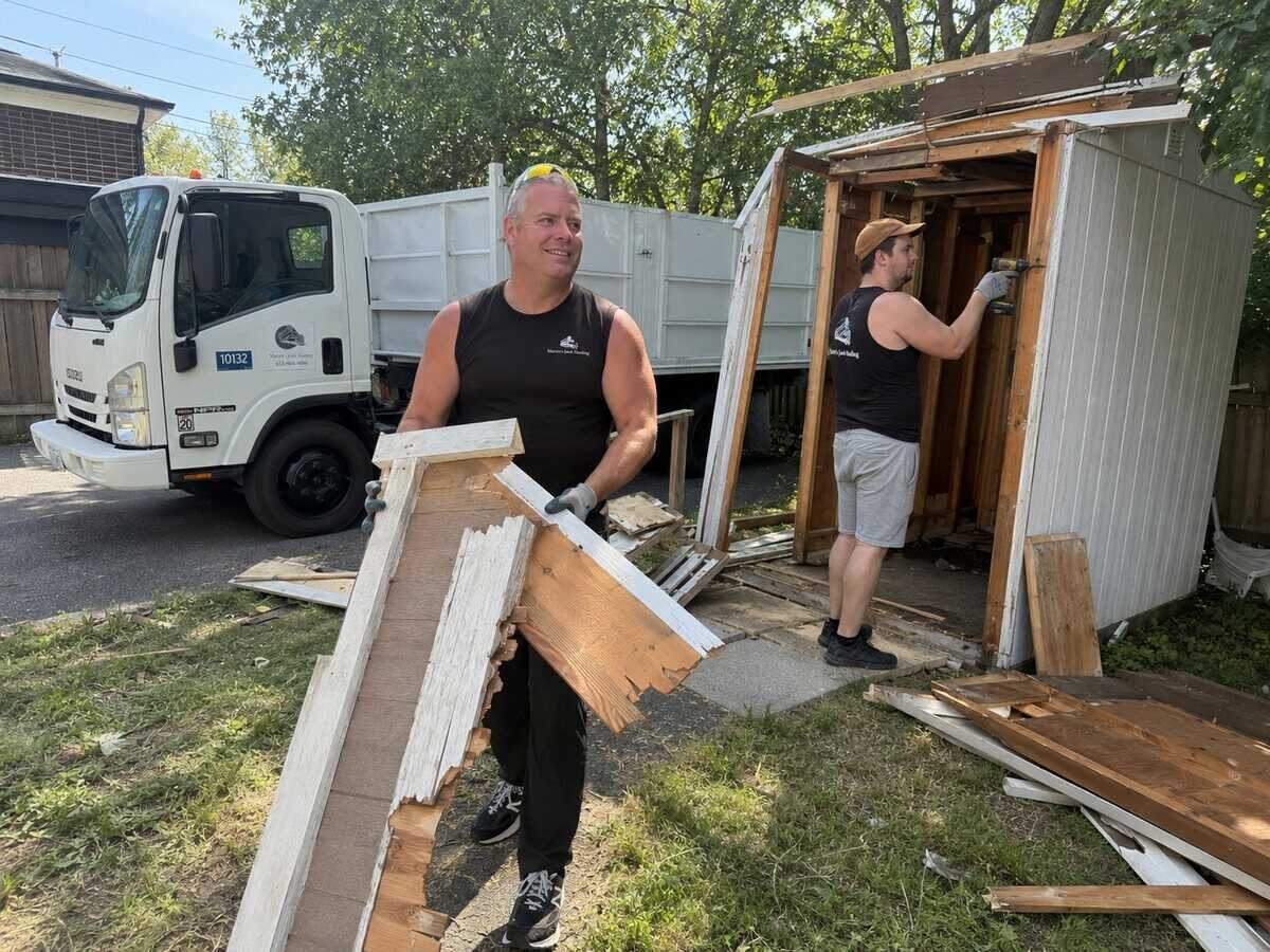 Junk removal crew at work in Happy Valley, OR for Martin's Junk Hauling & Recycling